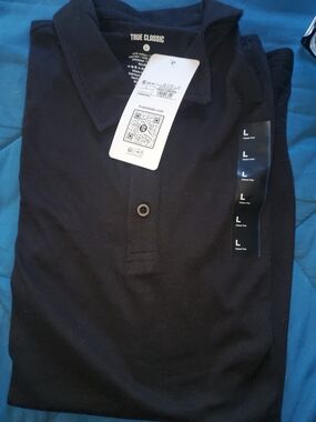 True Classic Men's Black Polo - Classic Fit